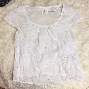 Cute see-through white floral top